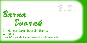 barna dvorak business card